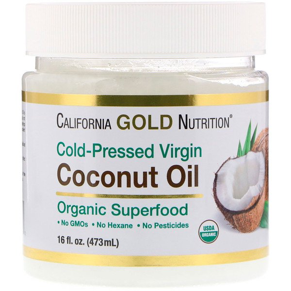 California Gold Nutrition, コールドプレスオーガニックバージンココナッツオイル、473 ml(16 fl oz)