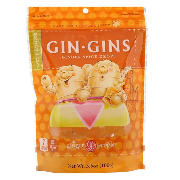 The Ginger People, Gin Gins、ジンジャースパイスドロップス、スイートジンジャー、3.5オンス (100 g) (Discontinued Item)