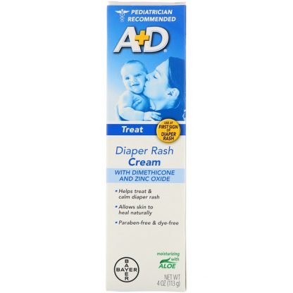 A+D, ジメチコンと酸化亜鉛入りオムツかぶれクリーム、4 oz (113 g)