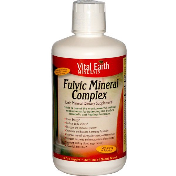 Vital Earth Minerals, ファルビック ミネラル コンプレックス, イオン ミネラル 栄養補助食品, 32 fl oz (946 ml)