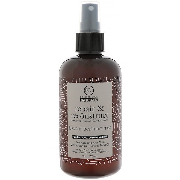 BCL, Be Care Love, ナチュラルズ、リペア & リコンストラクト、リーブイントリートメントミスト、9オンス (265 ml)