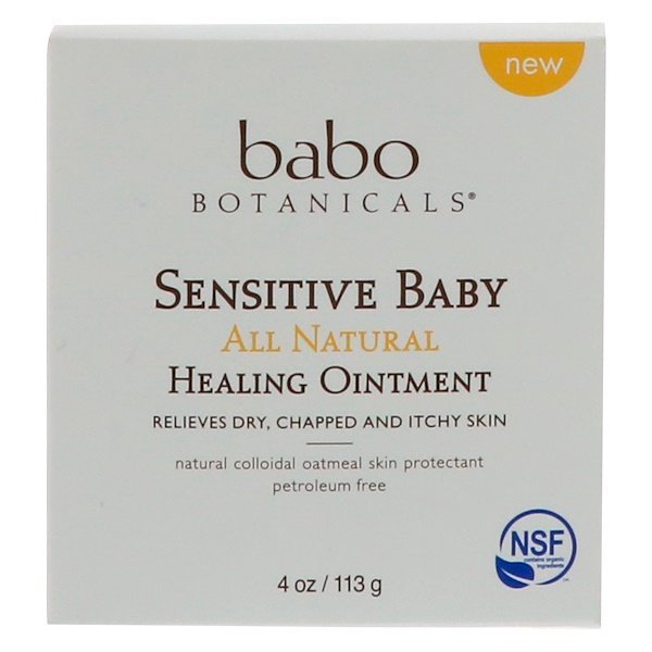 Babo Botanicals, 敏感肌ベビー用、オールナチュラル、ヒーリングオイントメント(軟膏)、4 oz (113 g)