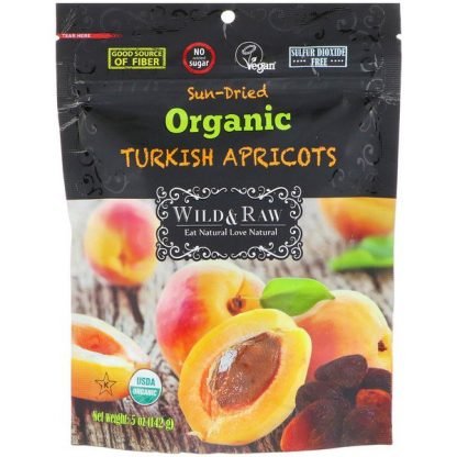 Nature's Wild Organic, Wild & Raw（天然／未加工）、天日干し、オーガニックトルコ産アプリコット、142g（5オンス）