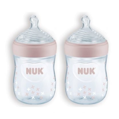 NUK, シンプリーナチュラル、ボトル、ガール、生後0ヶ月以上、スロー、2パック、各5オンス (150 ml)