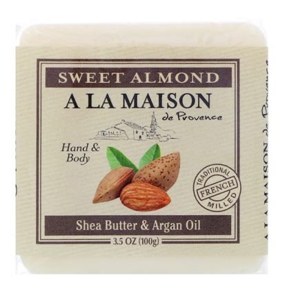 A La Maison de Provence, ハンド＆ボディ・バーソープ（固形石けん）、スイートアーモンド、3.5オンス(100 g)