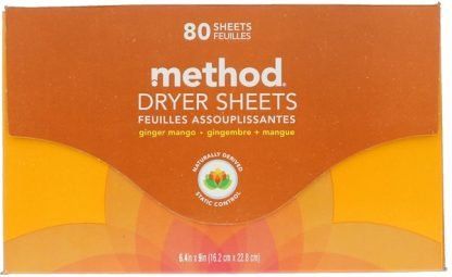 Method, ドライヤーシート、ジンジャーマンゴー、80枚 (Discontinued Item)