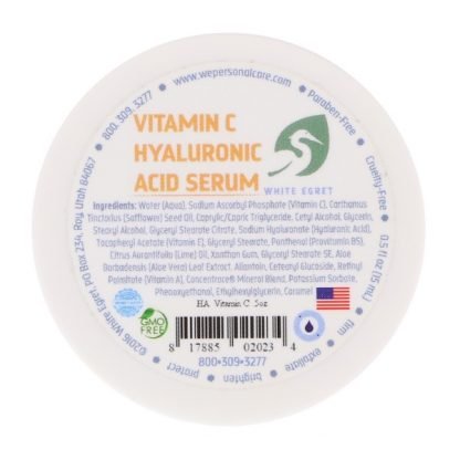 White Egret Personal Care, ビタミンC・ヒアルロン酸・セラム、0.5 oz