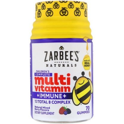 Zarbee's, 子供用完全マルチビタミン + 免疫、天然ミックスベリーフレーバー、70グミ