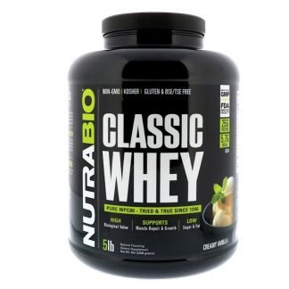 NutraBio Labs, クラシックホエイプロテイン、クリーミーバニラ、5ポンド (2268 g) (Discontinued Item)