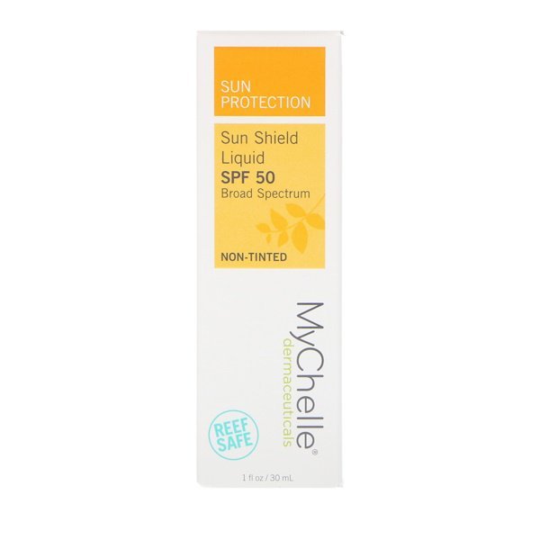 MyChelle Dermaceuticals, サンシールドリキッド、SPF50、色なし、1 fl oz (30 ml)