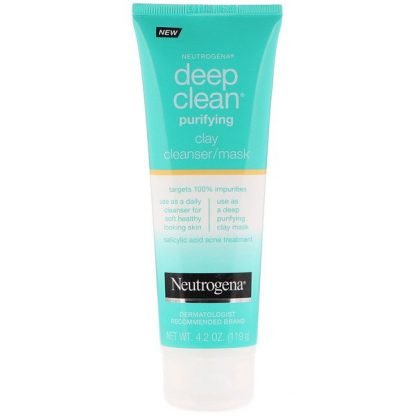 Neutrogena, ディープクリーン、解毒作用、クレイクレンザー/マスク、4.2 oz (119 g)
