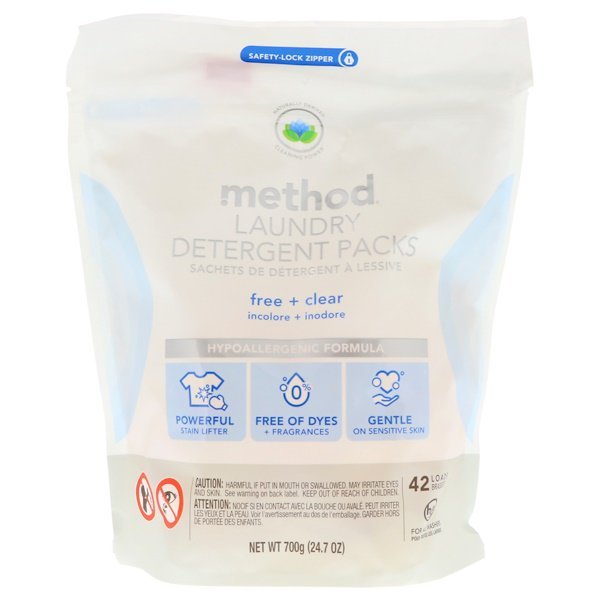 Method, 洗濯洗剤パック、フリー + クリア、42回分、24.7オンス (700 g)