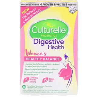 Culturelle, プロバイオティクス、消化器系の健康、女性の健康バランス、1日1回植物性カプセル30粒