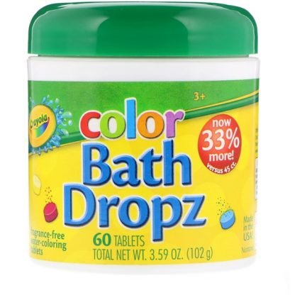 Crayola, カラー、バスドロップズ、60錠