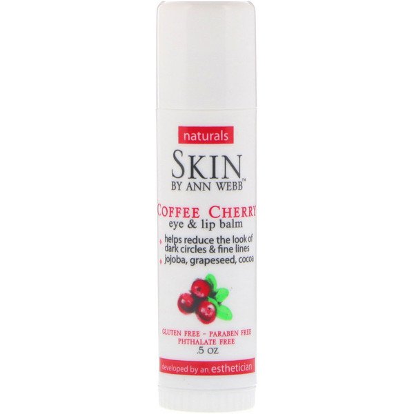 Skin By Ann Webb, アイ&リップクリーム、コーヒーチェリー、0.5 oz