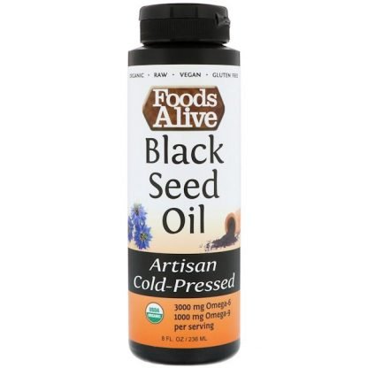Foods Alive, アルチザン・コールドプレス、ブラックシードオイル、8液量オンス (236 ml)