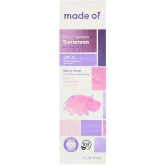 MADE OF, ブロードスペクトラムサンスクリーン、SPF 30、4液量オンス (118 ml)