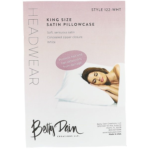 Betty Dain Creations, LLC, ヘッドウェア、サテン枕カバー・キングサイズ、枕カバー1枚