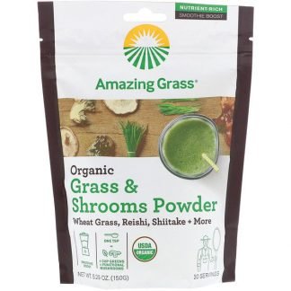 Amazing Grass, オーガニックグラス＆シュルームパウダー、5.29 oz (150 g)
