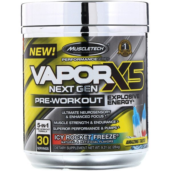 Muscletech, VaporX5, Next Gen, Pre-Workout, Icy Rocket Freeze, 9.31 oz (264 g)