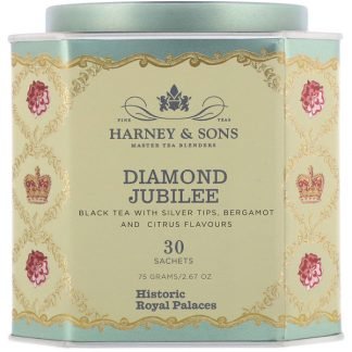 Harney & Sons, ダイヤモンド・ジュビリー、シルバーティップ入り紅茶、ベルガモットとシトラス風味、30袋、2.67 oz (75 g)