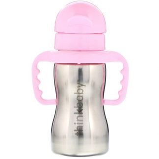 Think, シンクアベビー、シンクスター・スチールボトル、ピンク、ストローボトル1本、9 oz (260 ml)