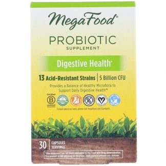 MegaFood, プロバイオティクスサプリメント、消化の健康、30カプセル