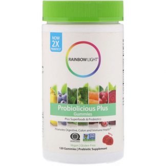 Rainbow Light, Probioliciousプラスグミ、ベリー、120グミ