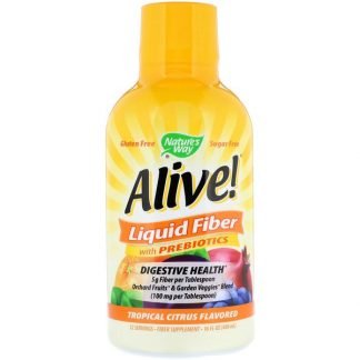 Nature's Way, Alive! プレバイオティクス配合リキッドファイバー、トロピカルシトラスフレーバー、16液量オンス (480 ml)
