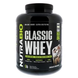 NutraBio Labs, クラシックホエイプロテイン、チョコレートミルクセーキ、5ポンド (2268 g) (Discontinued Item)