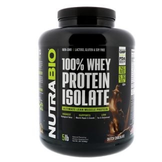 NutraBio Labs, 100%ホエイプロテインアイソレート、ダッチチョコレート、5ポンド (2268 g)