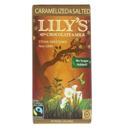Lily's Sweets, 40%チョコレート & ミルクバー、カラメル化 & 塩味、2.8オンス (80 g)