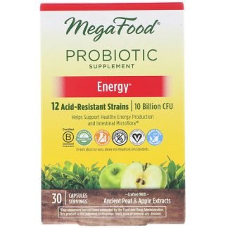 MegaFood, プロバイオティックサプリ、活力、カプセル30粒