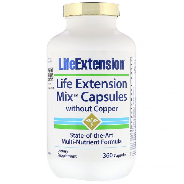 Life Extension, Mix Capsules without Copper, 360 Capsules