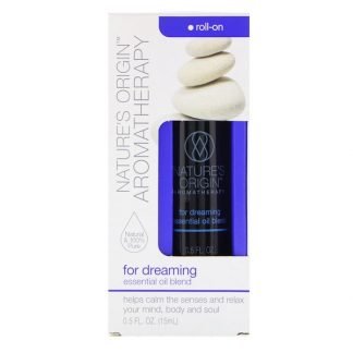 Nature's Origin, アロマセラピー、エッセンシャルオイルブレンド、ドリーミングロールオン、0.5 fl oz (15 ml)