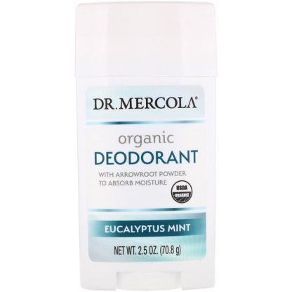 Dr. Mercola, オーガニック・デオドラント、ユーカリミント、2.5 (70.8 g)