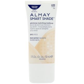 Almay, スマートシェード、スキントーンマッチング・メイクアップ、SPF 15、100 ライト、1 fl oz (30 ml)