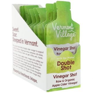 Vermont Village, オーガニック、アップルサイダービネガーショット、ダブルショット、12袋、各1 oz (28 g)