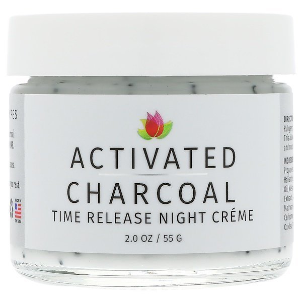Reviva Labs, 活性炭、タイムリリース(持続放出)ナイトクリーム、2 oz (55 g)
