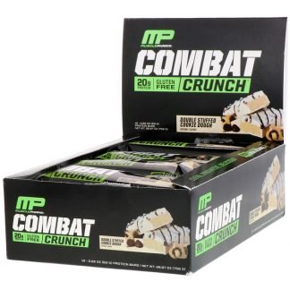 MusclePharm, コンバットクランチ、ダブルスタッフドクッキードゥ、12本、各2.22オンス (63 g)