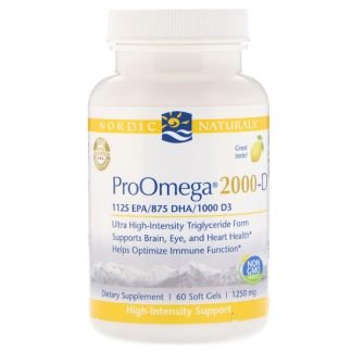 Nordic Naturals, プロオメガ2000-D、レモン、1,250 mg、ソフトジェル60粒