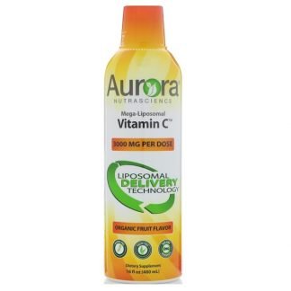 Aurora Nutrascience, Mega-Liposomal Vitamin C, Organic Fruit Flavor, 3,000 mg, 16 fl oz (480 ml)