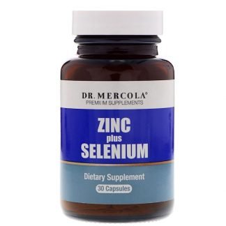 Dr. Mercola, セレニウム入り亜鉛、カプセル30粒