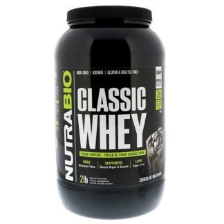 NutraBio Labs, クラシックホエイプロテイン、チョコレートミルクセーキ、2ポンド (907 g)