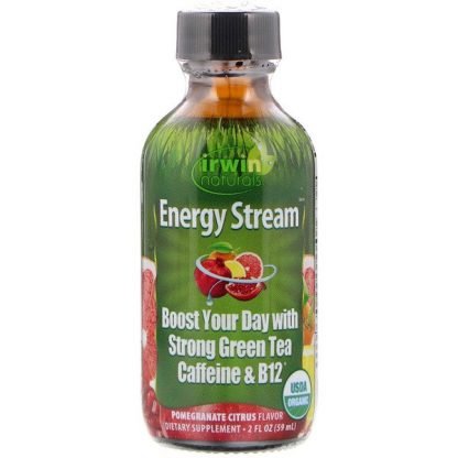 Irwin Naturals, オーガニック、エネルギーストリーム、ザクロシトラスフレーバー、2液量オンス (59 ml)
