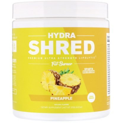 Sparta Nutrition, ハイドラシュレッド、プレミアムウルトラストレングス脂肪分解ファットバーナー、パイナップル、9.52 oz (270 g)