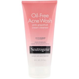 Neutrogena, オイルフリーアクネウォッシュ、ピンクグレープフルーツクリームクレンザー、6液量オンス (177 ml) (Discontinued Item)