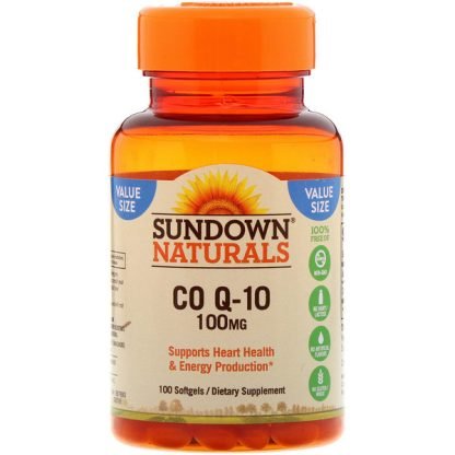 Sundown Naturals, Co Q-10、100 mg、100ソフトジェル