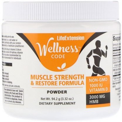 Life Extension, ウェルネスコード、筋力・回復フォーミュラ、3.32 oz (94.2 g)