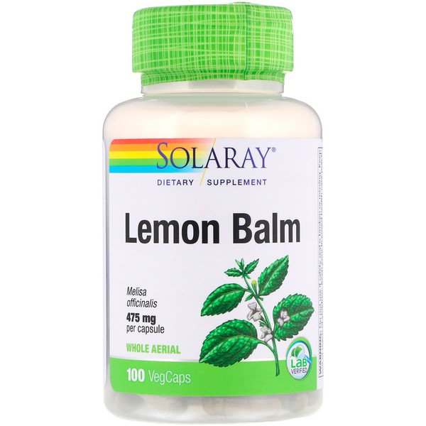 Solaray, レモンバーム、475 mg、100ベジカプセル